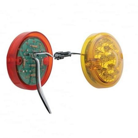 15 LED 3" Reflector Double Face Light Kit Only - Amber & Red LED/Amber & Red Lens