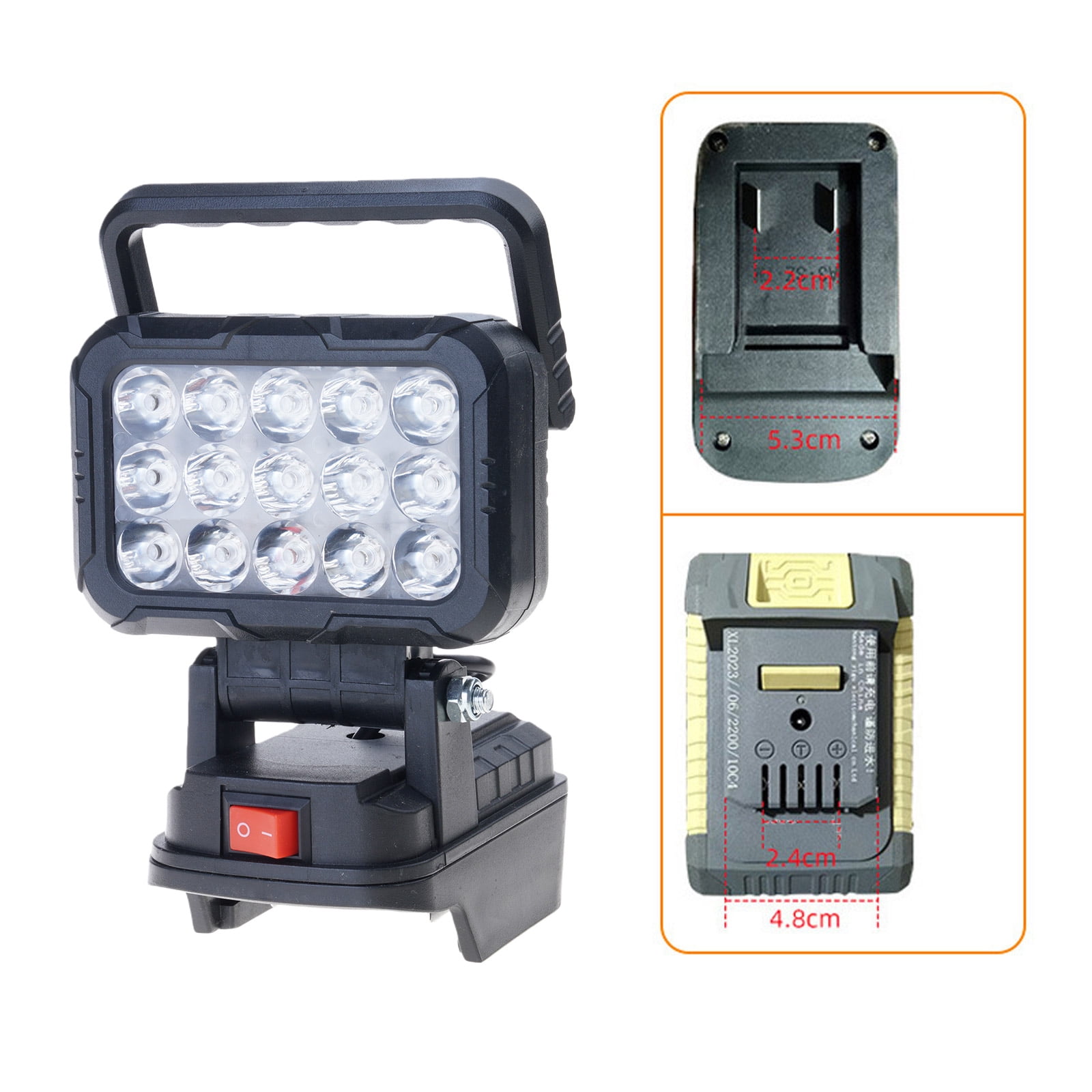 15 LED Foldable Job Light With Double USB Port Portable Spotlights ...