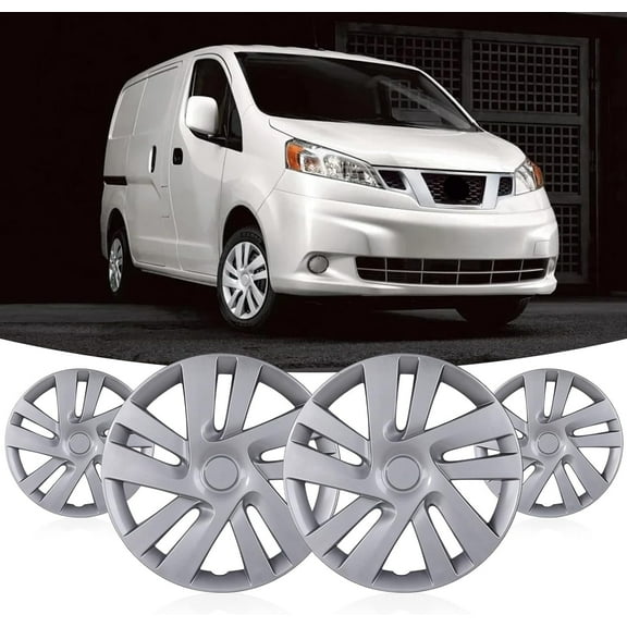 15" Lacquer Hubcaps for Nissan NV200 2013-2021,Snap on Design Set of 4 Wheel Rim Covers Compatible with Steel Wheels,PP Hubcaps
