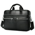 thumbnail image 1 of 15 Laptop Bag Office Leather Briefcase Shoulder Mens Business Bag Black, 1 of 6