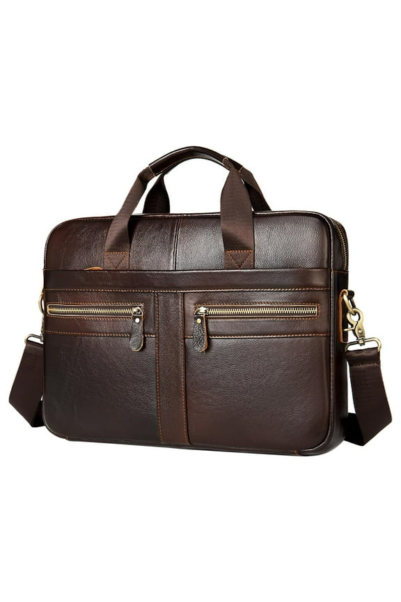 15 Laptop Bag Office Leather Briefcase Shoulder Mens Business Bag