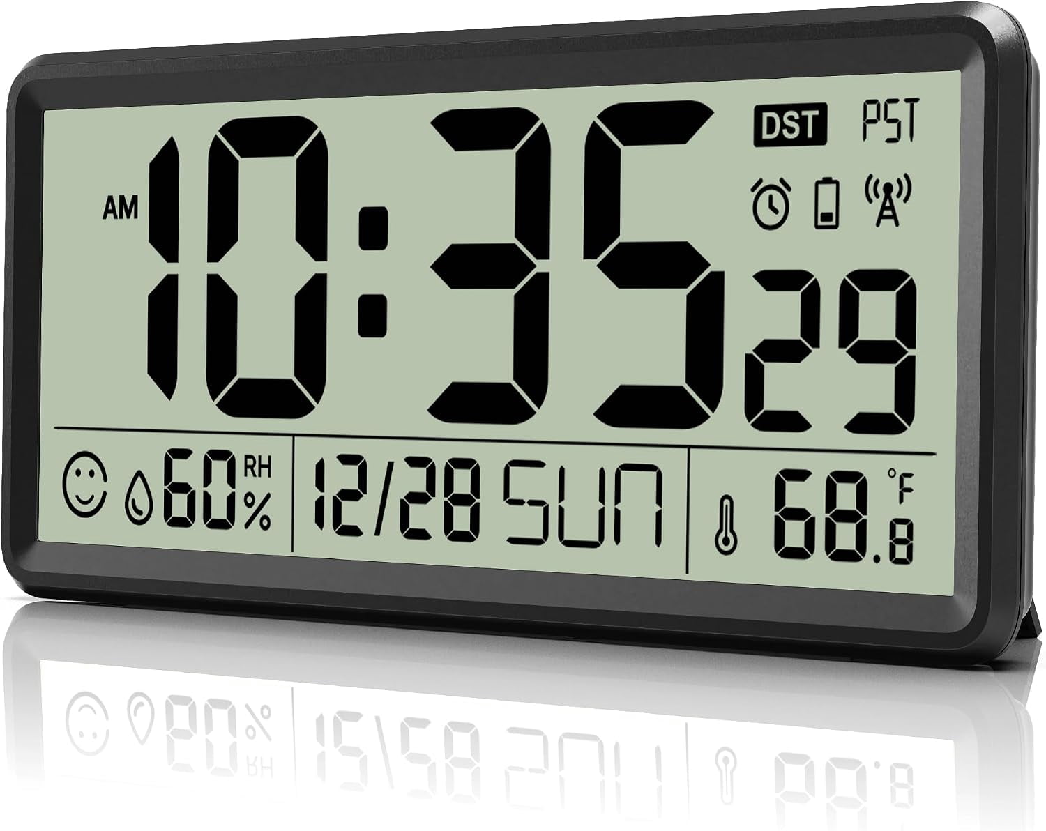 15'' Large Digital Atomic Wall Clock Battery Operated Auto DST ...