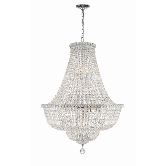 ROS-A1015-CH-CL-MWP Crystorama Lighting Roslyn - 15 Light Chandelier-38 Inches Tall and 28 Inches Wide     -Traditional Installation