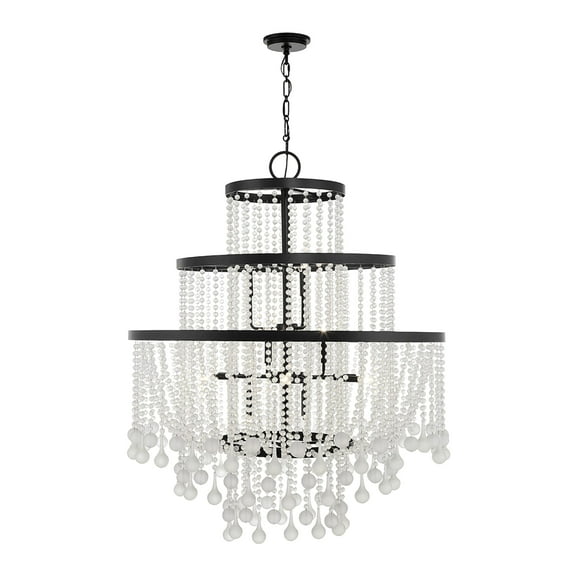 Matte Black 15 Light Chandelier from the Luna Collection