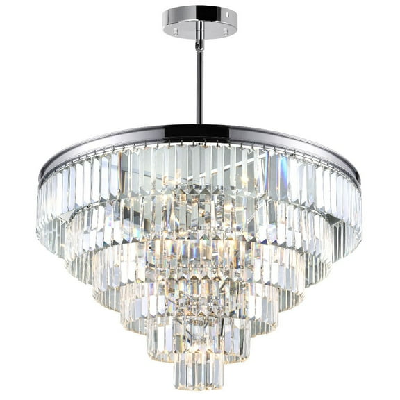 CWI Lighting Weiss 15 Light Down Transitional Metal Chandelier in Chrome