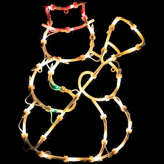 Northlight Lighted Snowman Christmas Window Silhouette Decoration - 15" - Multicolor Lights