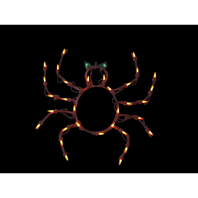 15" Lighted Spider Halloween Window Silhouette Decoration