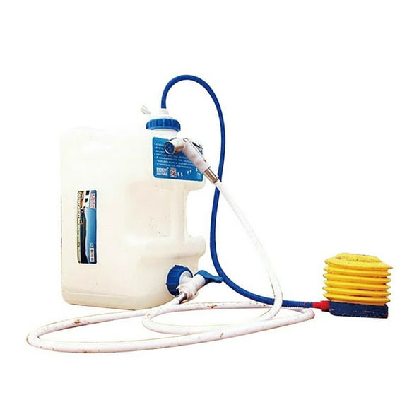 15 Liters Portable Outdoor Camping Shower Bucket With Foot Pump For Beach Hiking Pet Cleaning