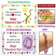 thumbnail image 1 of 15 Lizards & 15 PPB Bracelet Classroom Valentines with Toy (Instead of Candy) - Unique & Creative Kid's School Valentine Day Cards for Boys, Girls, and Tweens., 1 of 7
