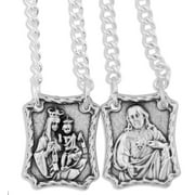 15" Long Metal Scapular with Traditional Brown Scapular Images
