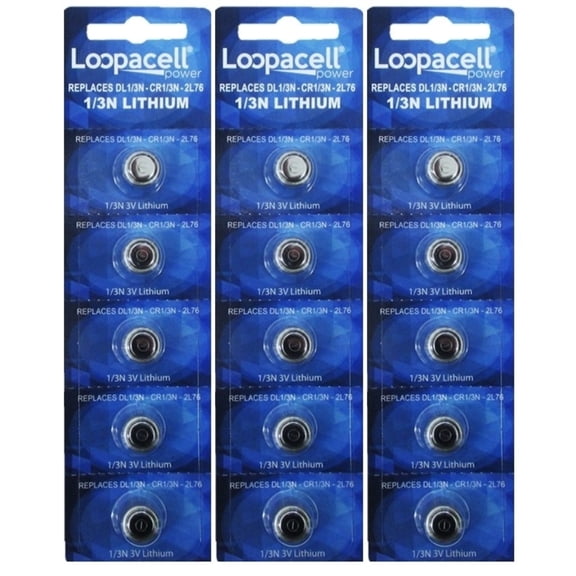 15 Loopacell 1/3N Battery Replacement for DL1/3N CR1/3N 3V Lithium Batteries