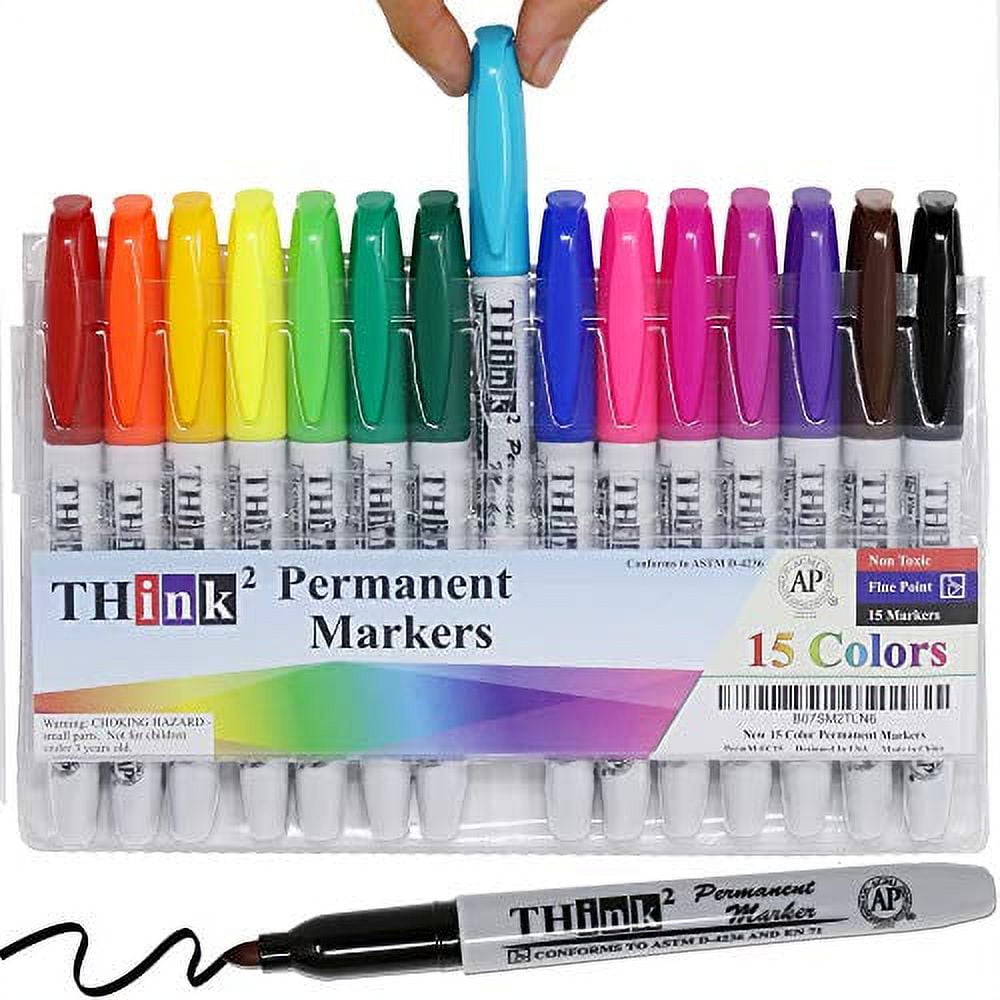 Brush Tip Permanent Marker, Medium, Assorted Colors, 12/Set 1810704, 1  count - Foods Co.