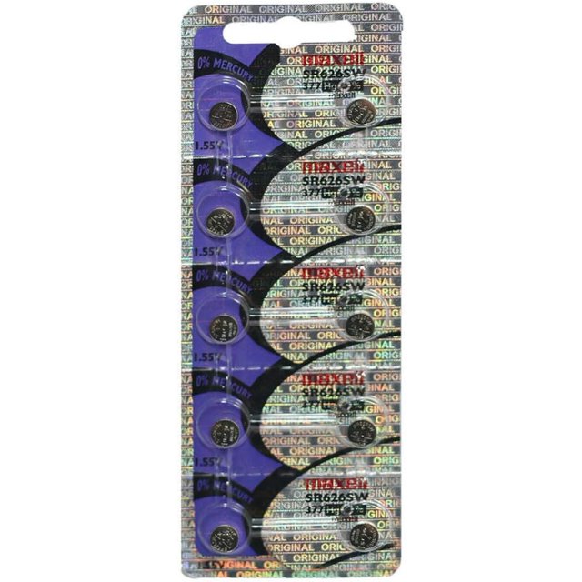 15 Maxell SR626SW 377 Silver Oxide Watch Batteries, New hologram