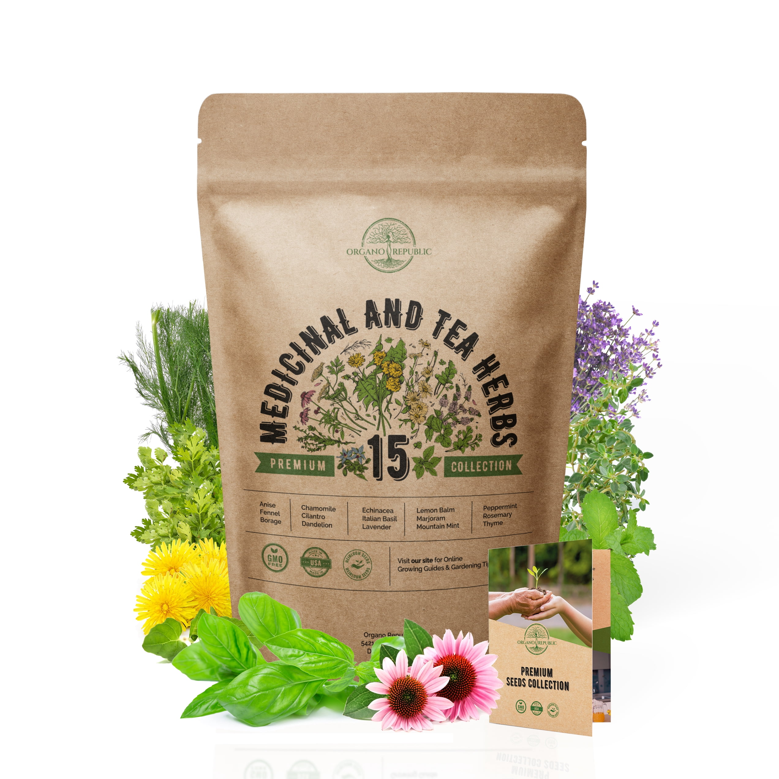 15 Medicinal Tea Herb Seeds Variety Pack 3300 Non GMO Heirloom Seeds 15 medicinal tea herb seeds variety pack 3300 non gmo heirloom seeds