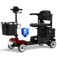 thumbnail image 1 of 15 Miles 4-Wheel Mobility Scooter for Adults/Seniors, Electric Folding Wheelchair Device for Travel, Foldable Design, 300LBS Capacity, Compact & Portable for Elderly, electric scooter, red, 1 of 10
