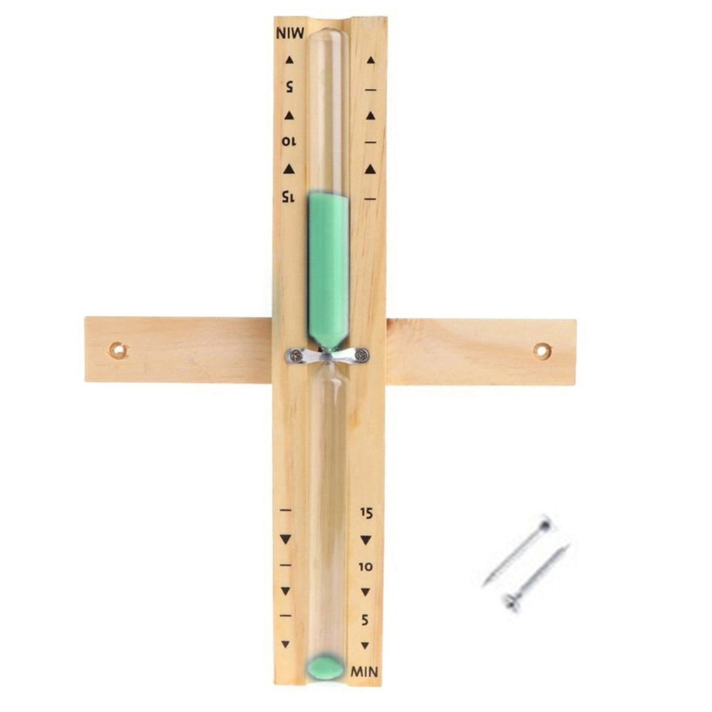 15 Min Hourglass Sand Timer Wooden Clock Rotating Sandglass for Sauna