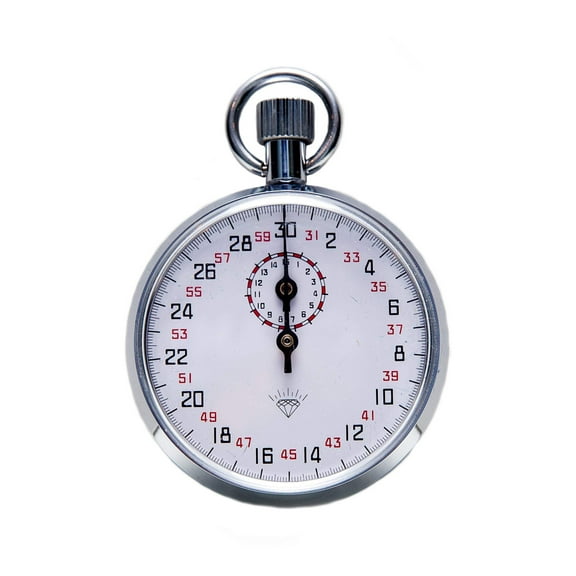 15 Minute "Diamond" Steel Mechanical Stopwatch