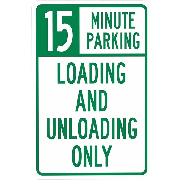 15 Minute Parking Loading Unloading Only Sign, 8"x12" Metal Security Safety Decor, Easy-Mount for Home Business Yard Road Indoor Outdoor