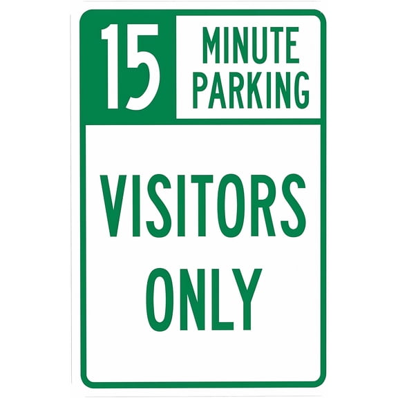 15 Minute Visitor Parking Only Sign, 8"x12" Security Metal Warning Decor, Business Office Yard Street Home Personal Custom Caution