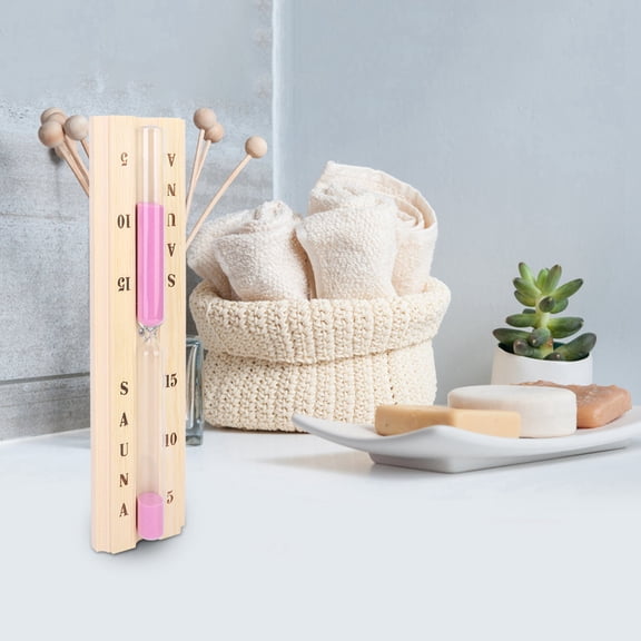 15 Minute Wooden Hourglass Timer For Sauna Spa Bathroom Office Wall Hanging Decor