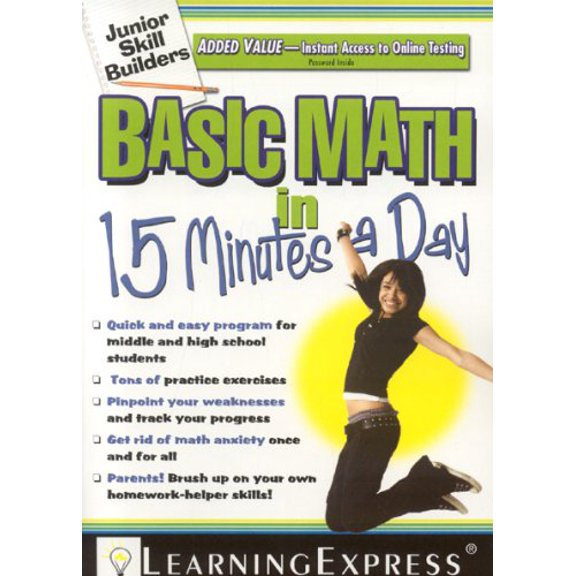 Pre-Owned Basic Math in 15 Minutes a Day: Junior Skill Builder [With Free Online Practice Exercises Access Code] (Paperback) 1576856607 9781576856604