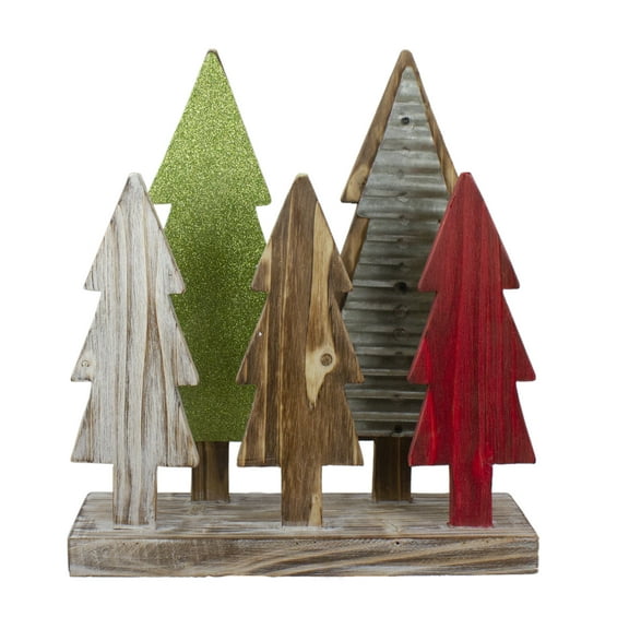 Northlight Christmas Wooden Pine Tree Silhouettes - 15" - Multi-color