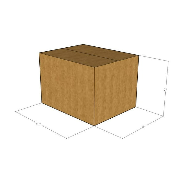 10x8x7 Kraft Brown Corrugated Shipping Boxes, 32 ECT Single-Wall, Qty 15