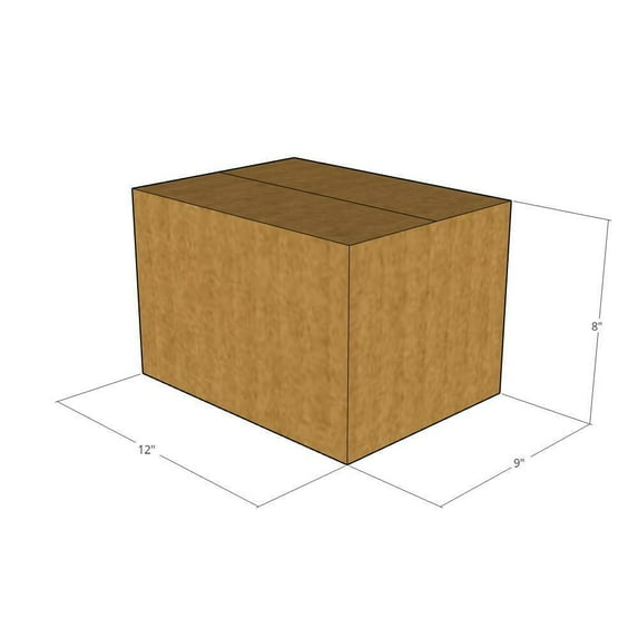 12x9x8 Kraft Brown Corrugated Shipping Boxes, 32 ECT Single-Wall, Qty 15