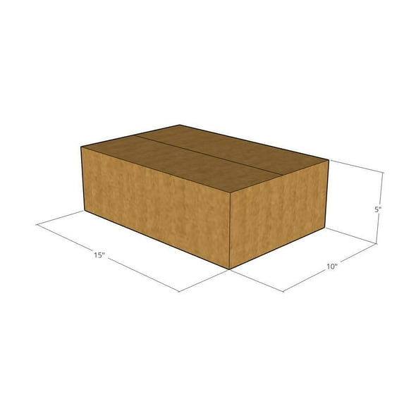 15x10x5 Kraft Brown Corrugated Shipping Boxes, 32 ECT Single-Wall, Qty 15