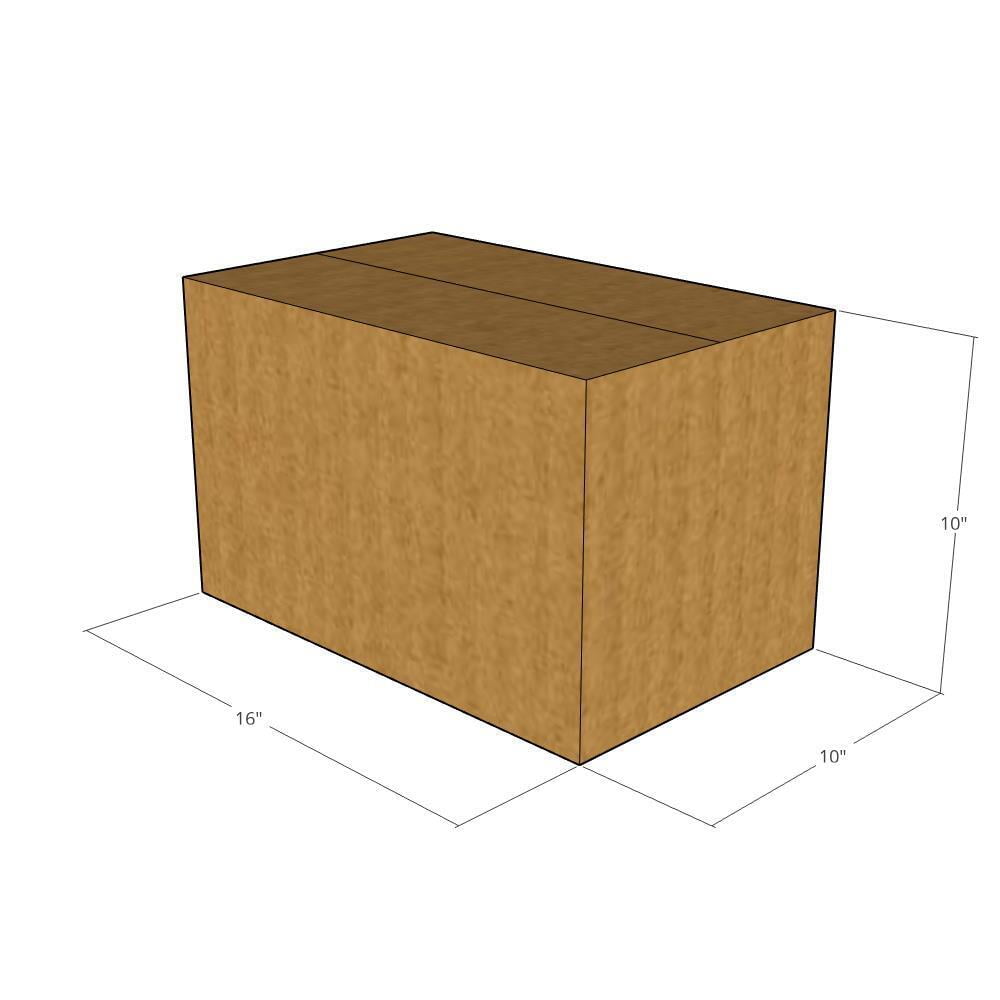 16x10x10 Kraft Brown Corrugated Shipping Boxes, 32 ECT Single-Wall, Qty 15