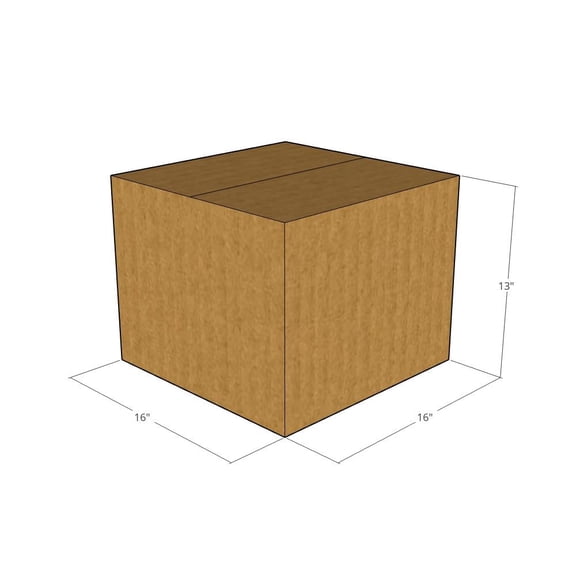 16x16x13 Kraft Brown Corrugated Shipping Boxes, 32 ECT Single-Wall, Qty 15