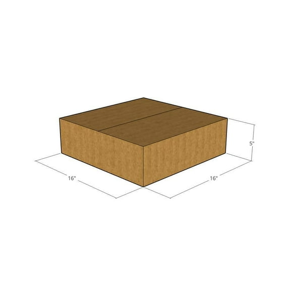 16x16x5 Kraft Brown Corrugated Shipping Boxes, 32 ECT Single-Wall, Qty 15