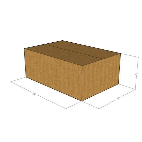 18 1/2x12 1/2x7 Kraft Brown Corrugated Shipping Boxes, 32 ECT Single-Wall, Qty 15