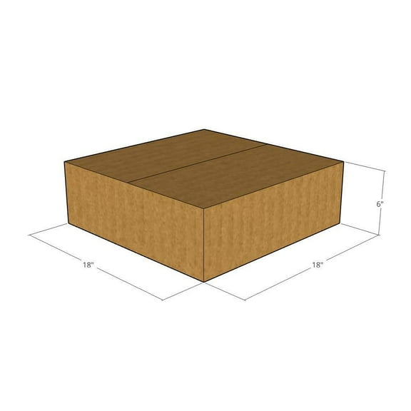 18x18x6 Kraft Brown Corrugated Shipping Boxes, 32 ECT Double-Wall, Qty 15