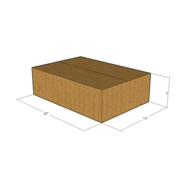 20x14x6 Kraft Brown Corrugated Shipping Boxes, 32 ECT Single-Wall, Qty 15