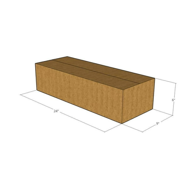 24x9x6 Kraft Brown Corrugated Shipping Boxes, 32 ECT Single-Wall, Qty 15