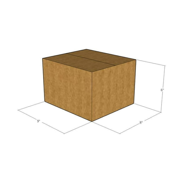 9x8x6 Kraft Brown Corrugated Shipping Boxes, 32 ECT Single-Wall, Qty 15