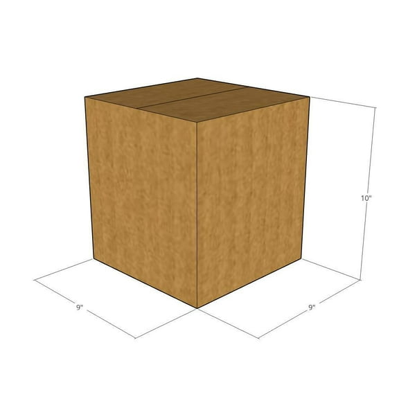 9x9x10 Kraft Brown Corrugated Shipping Boxes, 32 ECT Single-Wall, Qty 15
