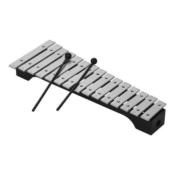 15-Note Xylophone Glockenspiel Wooden Base Aluminum Bars with Mallets Percussion Musical Instrument Gift with Carrying Bag