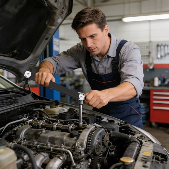 15" Offset Extension Wrench with Chain Drive, 0.7" Slim Profile, High Torque 53 ft-lb, Includes 1/4" 3/8" 1/2" Adapters for Tight Space Automotive Repair