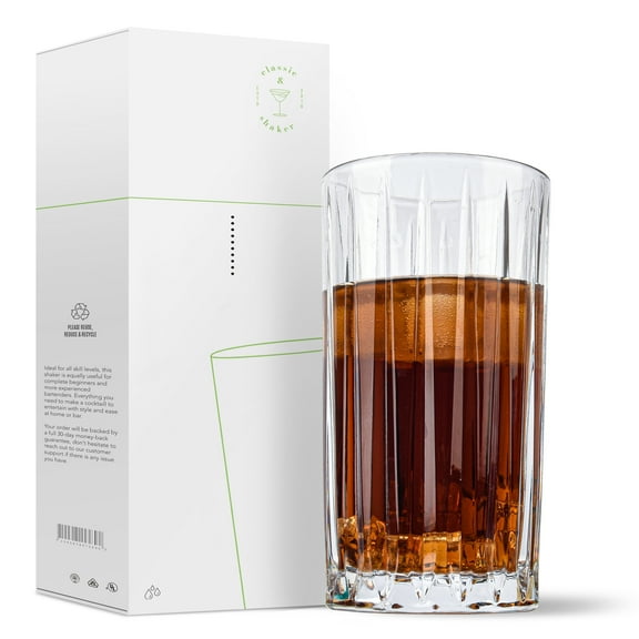 15 Ounces/ 430ml Highball Glasses Set of 6, JOYCEMALL Vintage Style Clear Drinking Glasses Juice Tumblers & Water Cups Kit for Juice Cocktails Iced lemonade Tea Frappe Smoothies Milkshakes kitchen