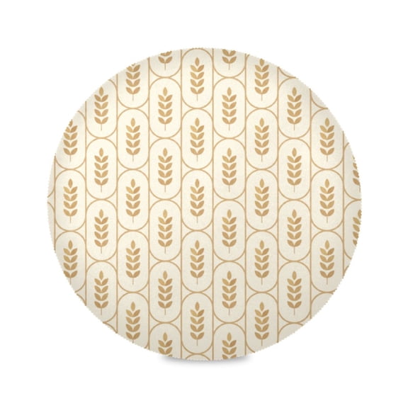 15" Oval Wheat Frame Printed Round Placemats Set of 1 Heat Resistant Table Mat for Kitchen for Party Deco
