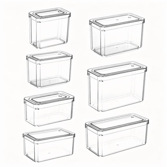 15 Oz Fridge Storage Box with Lid Clear Airtight Container,Food-Grade Leakproof Organizer,BPA-Free Stackable Freshness Keeper for Kitchen Vegetable Fruit Meat and Leftovers