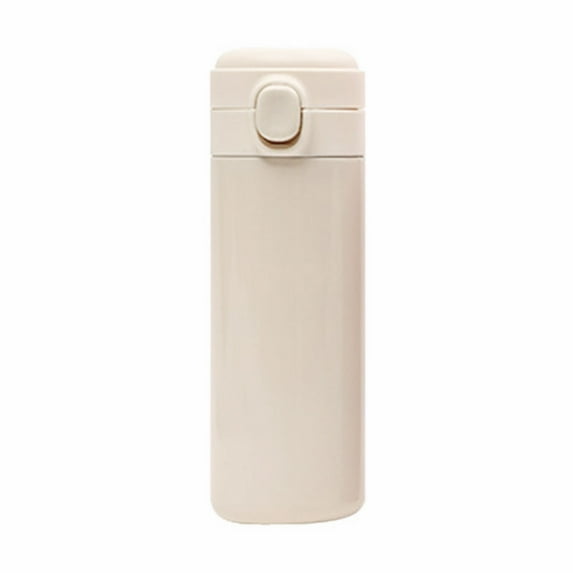 15 Oz Insulated Stainless Steel Water Bottle, Kids Water Bottle, Tumbler for Hot and Cold Drinks, Coffee, Tea, Stainless for Sports, School, BPA-Free, Leak Proof (White 15oz)