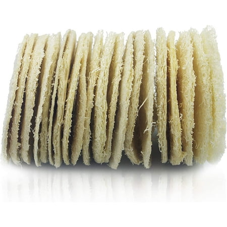 (15 PACK) MINI-Sized Exfoliating Complexion Pure Loofah Face Pad Renewable Shower Scrubber Sponge Smooth Disc Pad Scrubber Makeup Cleanser Pad