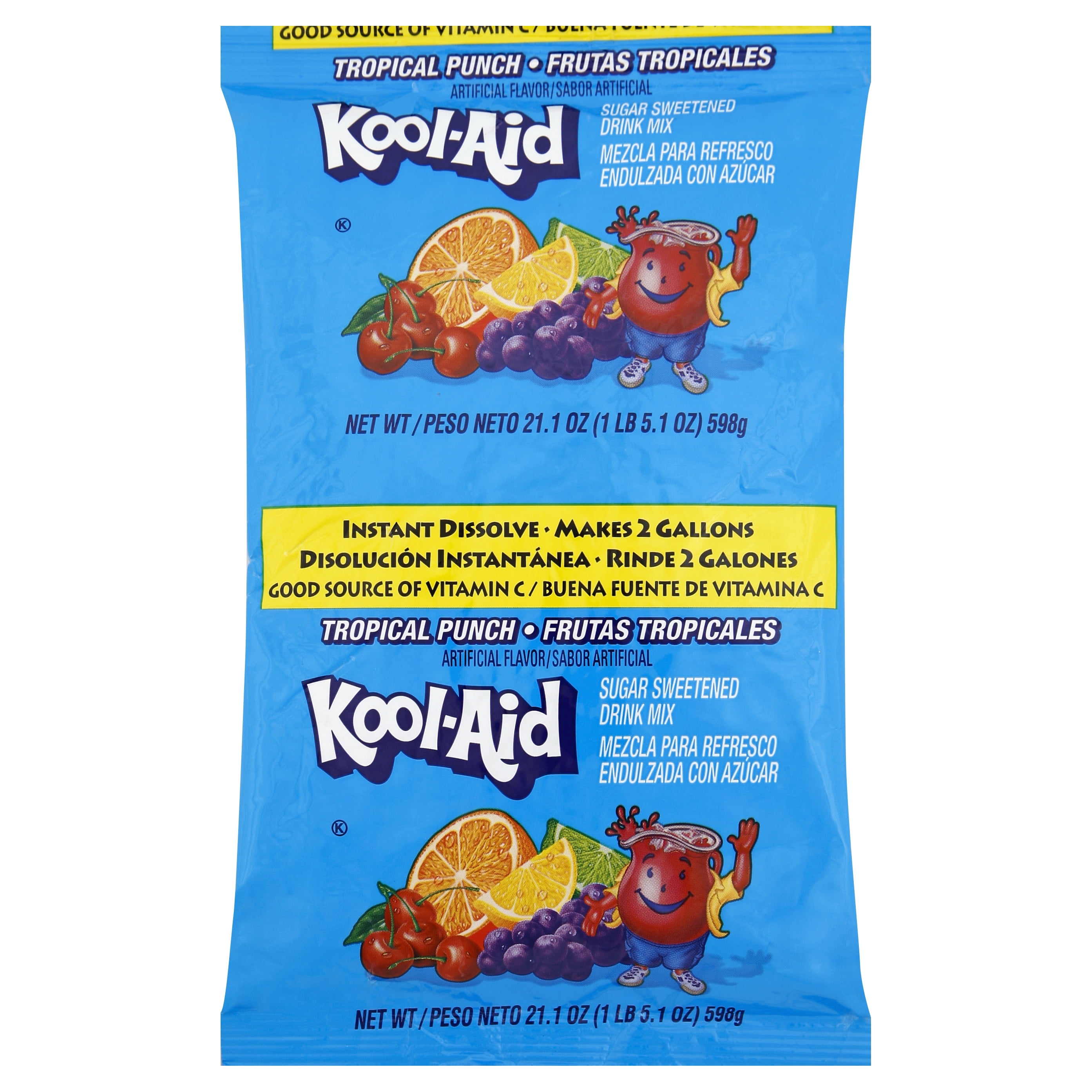 Kool-Aid Tropical Punch, 15 Packs, Gluten Free Drink, 2 Gallon