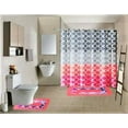 thumbnail image 1 of 15-PC Hajar High Quality Jacquard Bathroom Bath Rug Set Washable Anti Slip Rug 17"x28", Contour Mat 17"x17" with Non-Skid Rubber Back and Shower Curtain 12 rings covered, 1 of 3