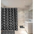 thumbnail image 1 of 15-PC Ryan Black High Quality Jacquard Bathroom Bath Rug Set Washable Anti Slip Rug 17"x28", Contour Mat 17"x17" with Non-Skid Rubber Back and Shower Curtain 12 rings covered, 1 of 5