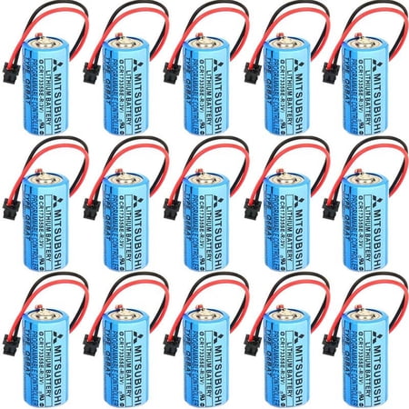 15 PCS 1800mAh CR17335SE-R 3V Q6BAT Non-Rechargable 3V Battery for Mitsubishi Q170HBATC Q25PRHCPU QNS FANUC System PLC Memory Backup Power