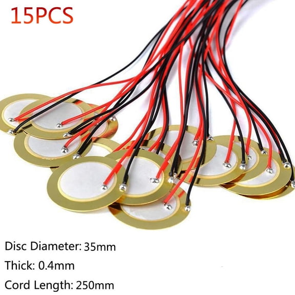 15 PCS 35mm Piezo Discs Transducer Mic Drum Guitar Trigger Acoustic Pickup
